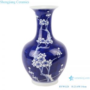 RYWG28 Antique Jingdezhen Crystal Blue glazed Ceramic vase for living room decoration