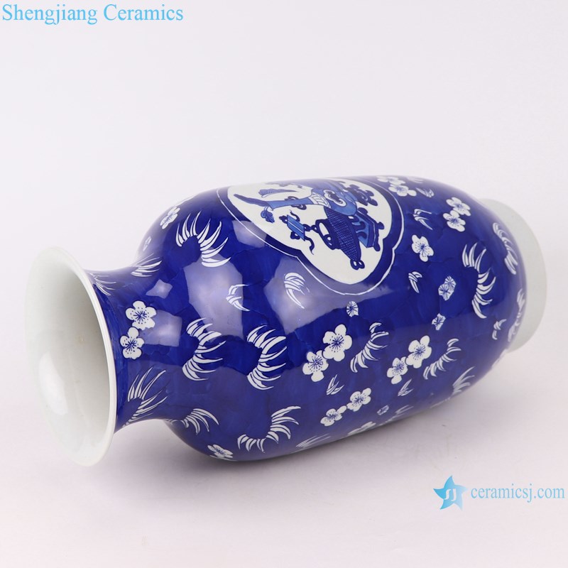 RYWG35 blue and white ice plum design ceramic vase-profile