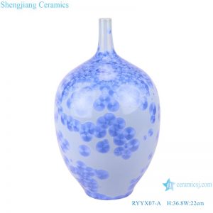 RYYX07-A Handmade crystal glaze porcelain vases blue flower pattern decoration-main figure