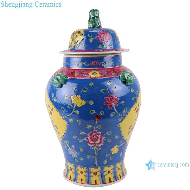 RYZG34-A Jingdezhen family rose painted jinlinlang wrapped zhilan ceramic general pot ceramic jars