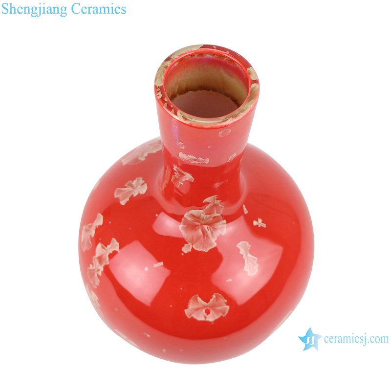 RZCU11 crystallized glaze red background decoration vase 