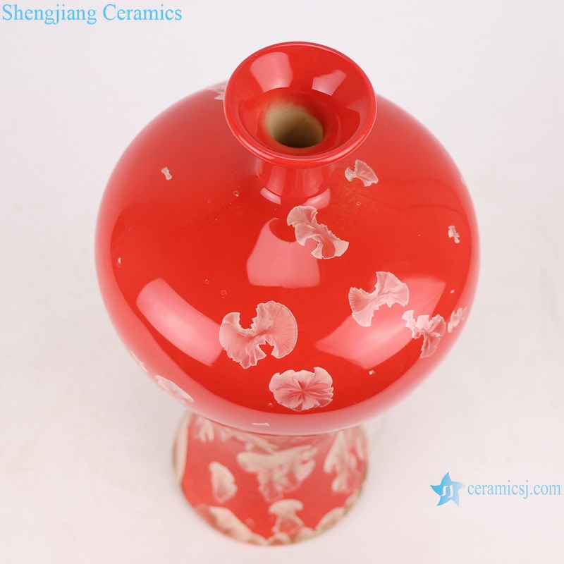 RZCU13 Ceramic vase with crystallized glaze red 