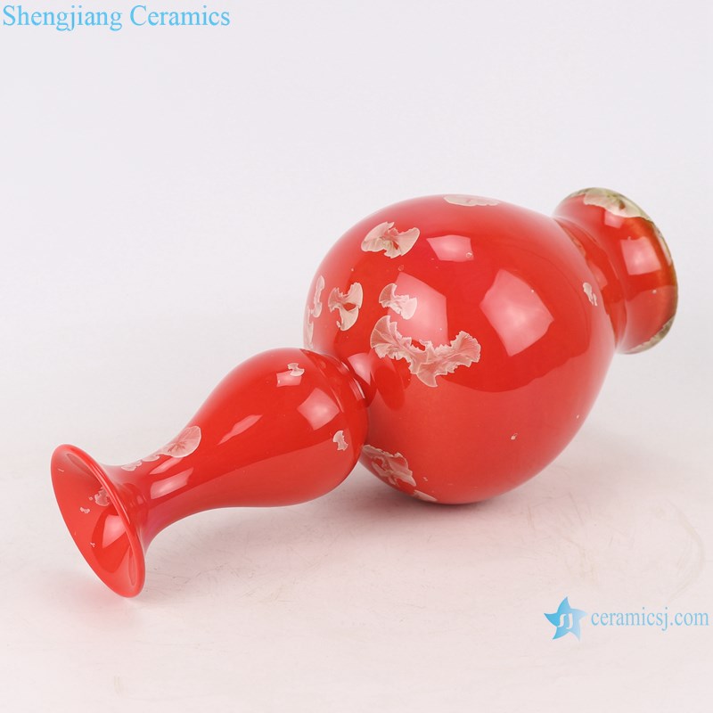 RZCU16 crystallized glaze red background vase