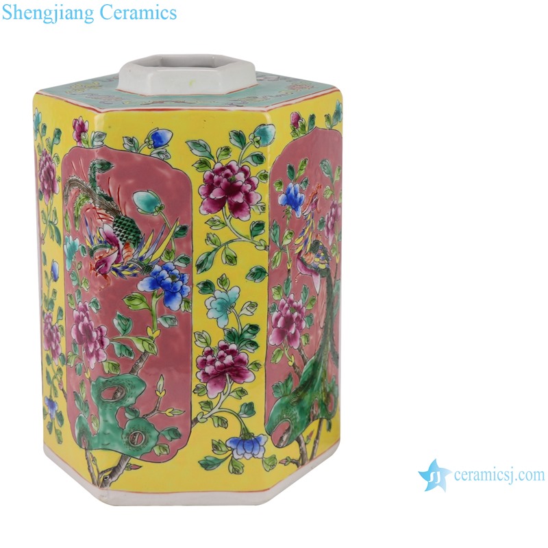 RZFA06-C_Jingdezhen family rose porcelain hand-painted vase antique general jar for home decor