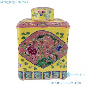 RZFA15-B_ Jingdezhen porcelain vase hand-painted engraving antique pastel general ceramic jar with lid