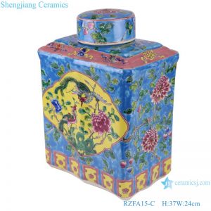 RZFA15-C_ Enamel-color pastel small boutique household ceramic sealed pot custom tea canister