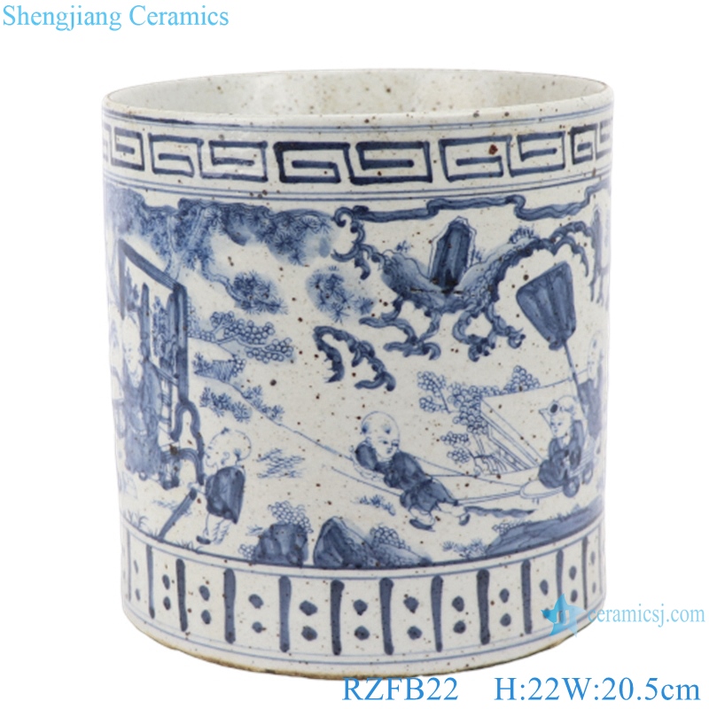 RZFB22 Chinese handmade blue and white old style antique vase Porcelain flower planter pot