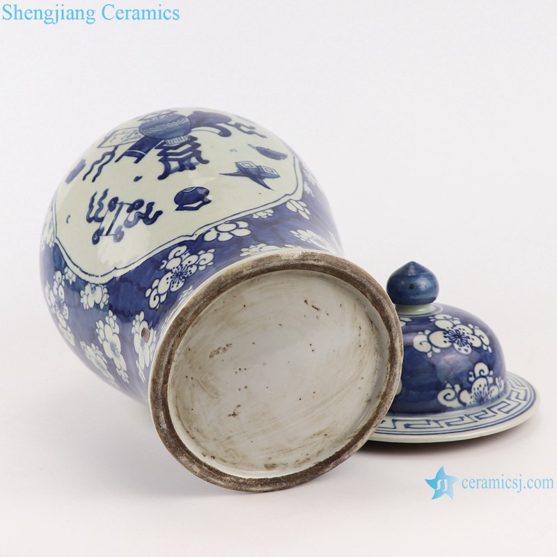 RZGC11_ late qing dynasty blue and white ice plum Windows antique porcelain ceramic ginger jars