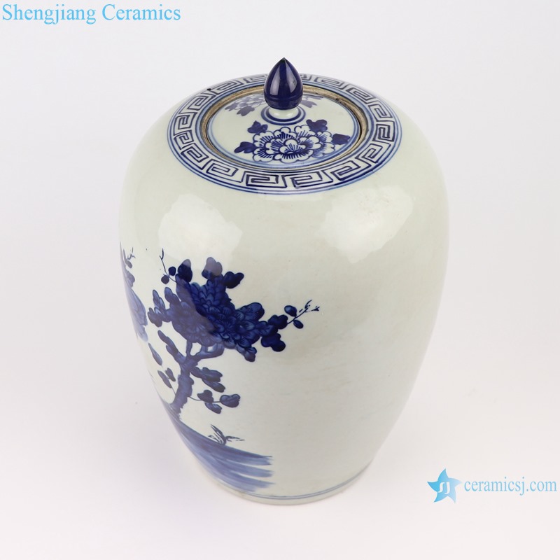 RZGC14-D Blue and white multi-pattern ceramic storage jar