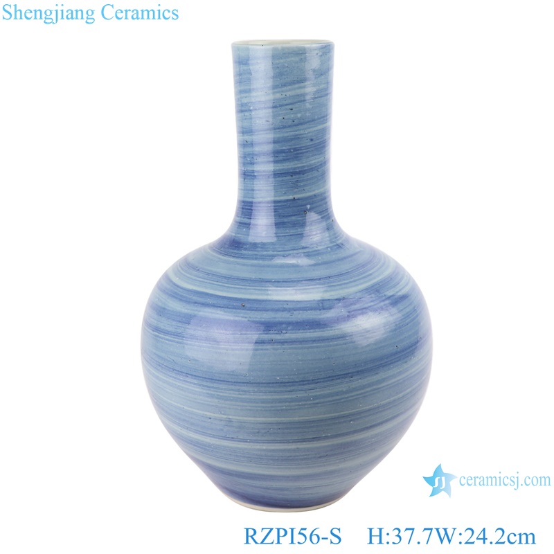 RZPI56-L-S Jingdezhen handmade ceramic blue striped vase sets decoration