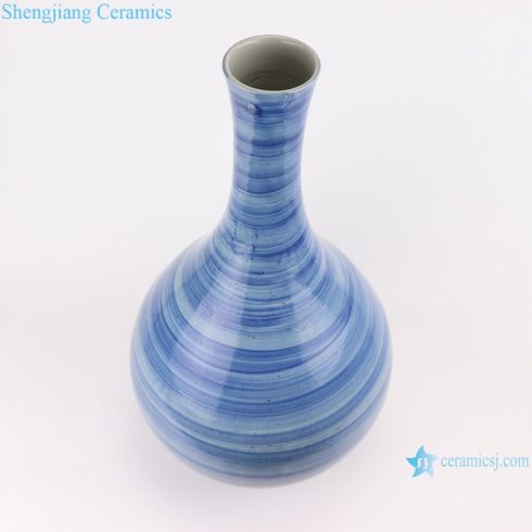 RZPI59 Jingdezhen handmade ceramic blue striped design decorative vases
