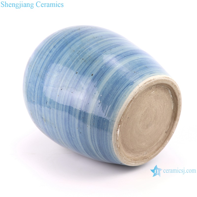 RZPI62 Jingdezhen handmade ceramic blue striped design decorative jar storage pots
