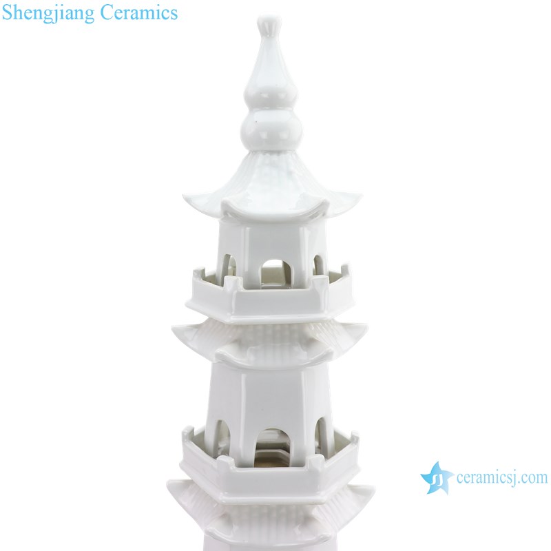 RZPi42-midd pure white five-story ceramic pagoda 