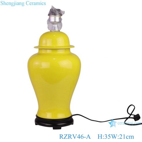 RZRV46-A Yellow color glazed ceramic modern style table lamps 