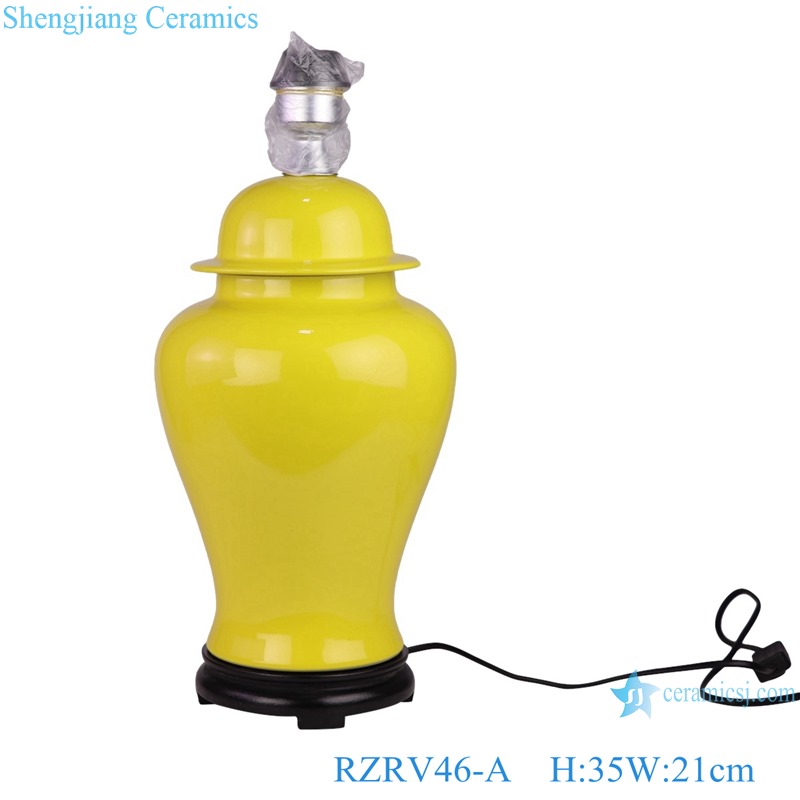 RZRV46-A Yellow color glazed ceramic modern style table lamps 