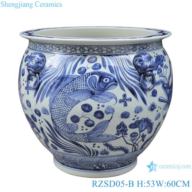 RZSD05-B Jingdezhen handmade blue and white ceramic pot different designs 