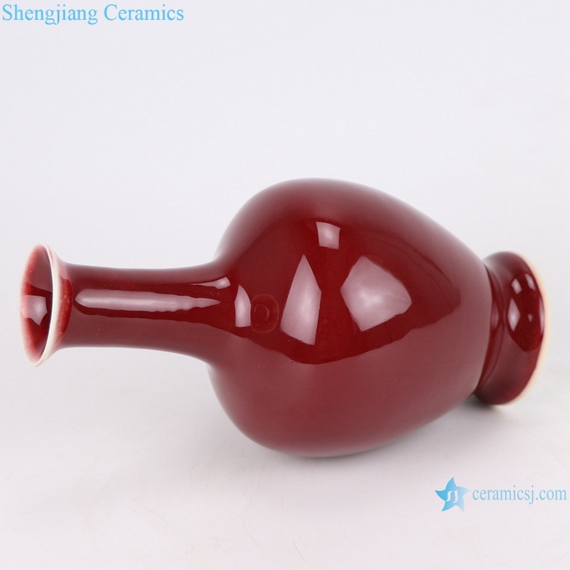 RZSK04 red glaze Small long neck vase