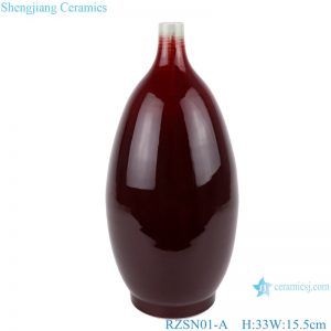 RZSN01-A handmade color glaze dark red Ceramic vase Jingdezhen decorative porcelain vase