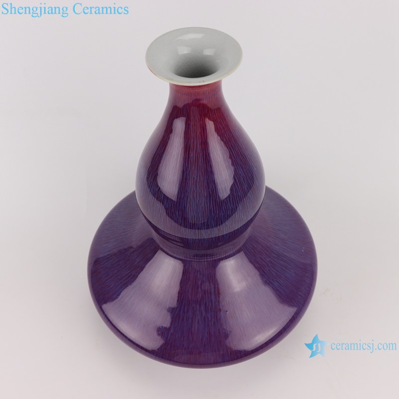 Lang red glaze kiln variable glaze blue flat belly gourd vases