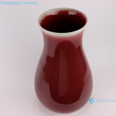 Lang Red glazed fu bucket ceramic vases
