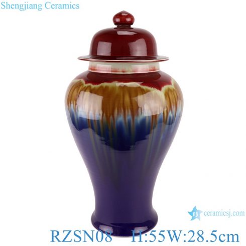 Lang red glaze kiln blue storage ginger jars pots