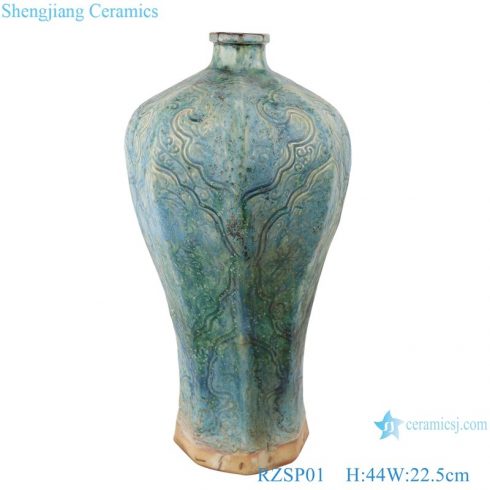 RZSP01 jingdezhen color green glazed ceramics porcelain vase