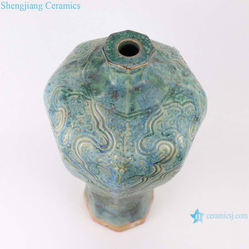 RZSP01 jingdezhen green glazed ceramics for living room decoration antique porcelain vase
