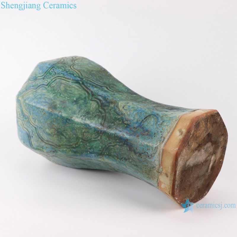 RZSP01 jingdezhen green glazed ceramics for living room decoration antique porcelain vase