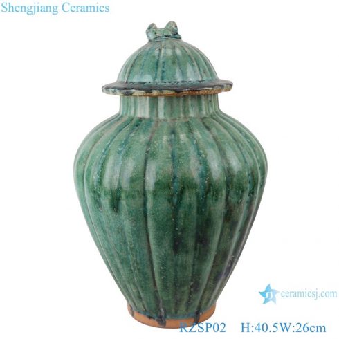 RZSP02 Antique jingdezhen color green glazed African luxury home decor ceramic storage jar