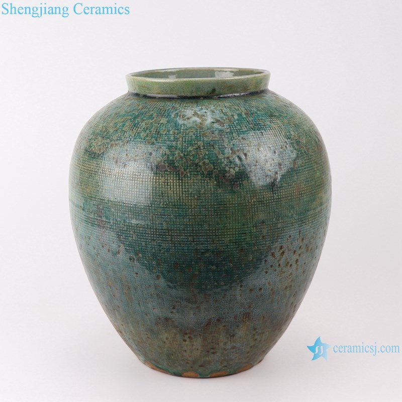 RZSP05 Antique Ceramics Green glazed vase for decoration pot porcelain jar