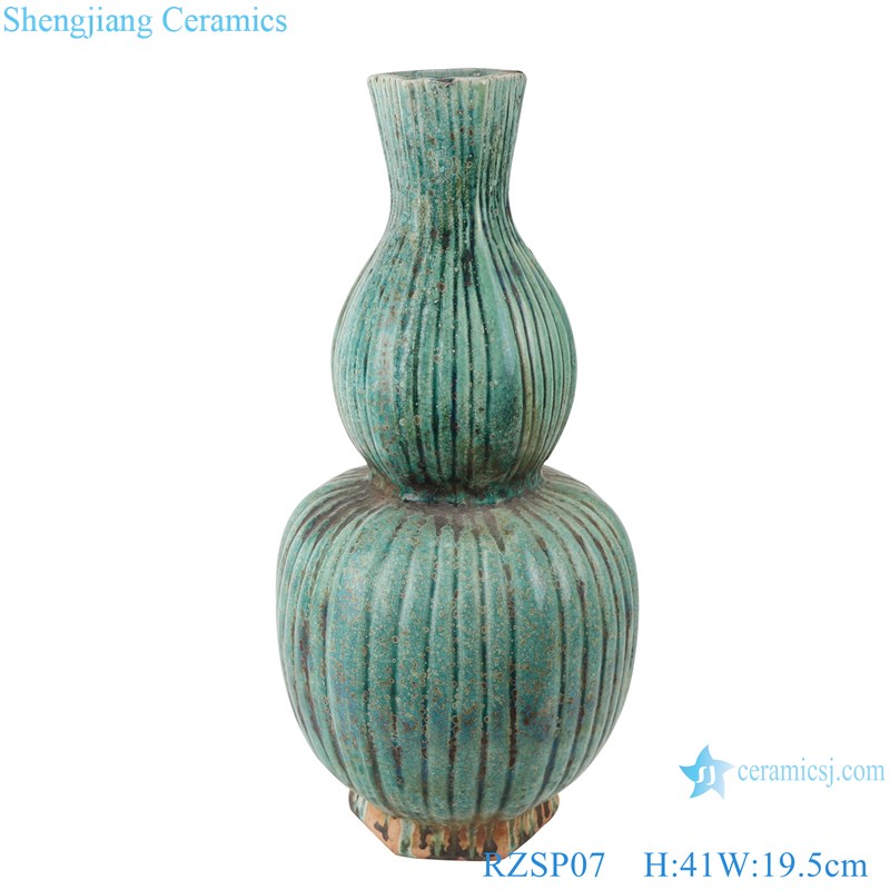 RZSP07 Antique Jingdezhen color green glazed porcelain vase flower arrangement for home decoration