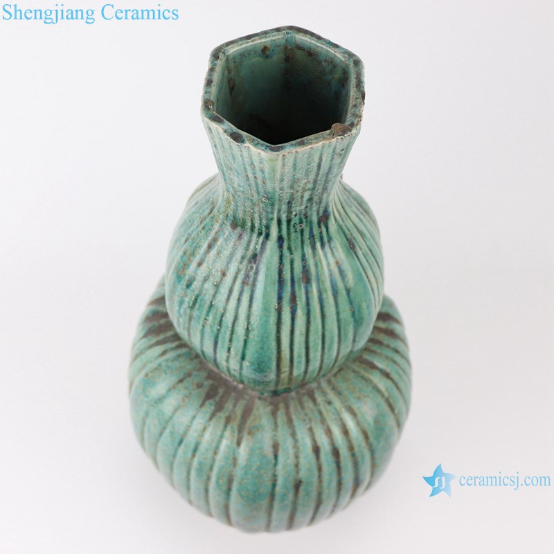 RZSP07 jingdezhen green glazed ceramics for living room decoration antique porcelain vase