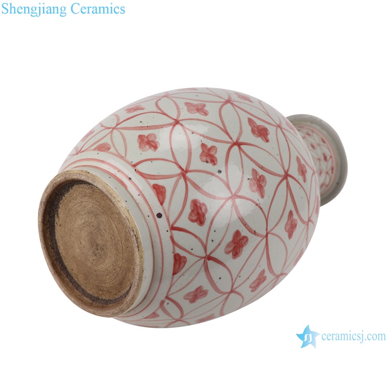 RZSX04-A Alum red copper money design pattern stick vase
