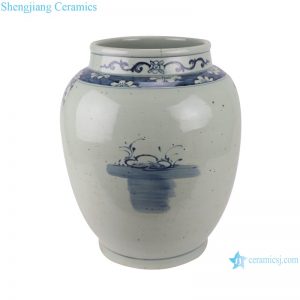 RZSX10 Antique blue and white flower and bird storage pot ceramic vase