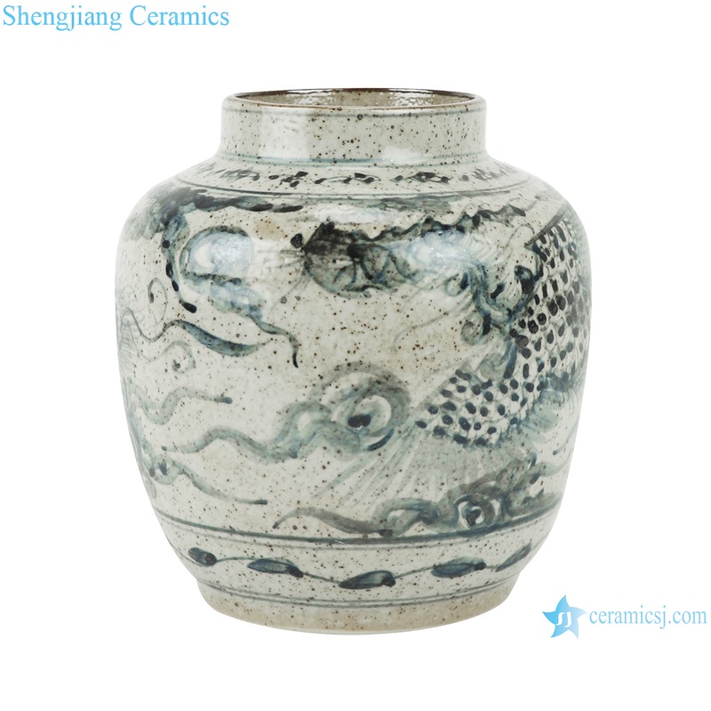 Archaize blue and white freehand style phoenix grain small pot