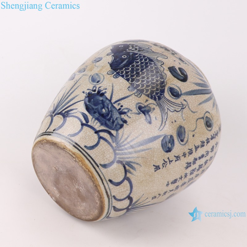 Blue and white general pot traditional handmade ceramics