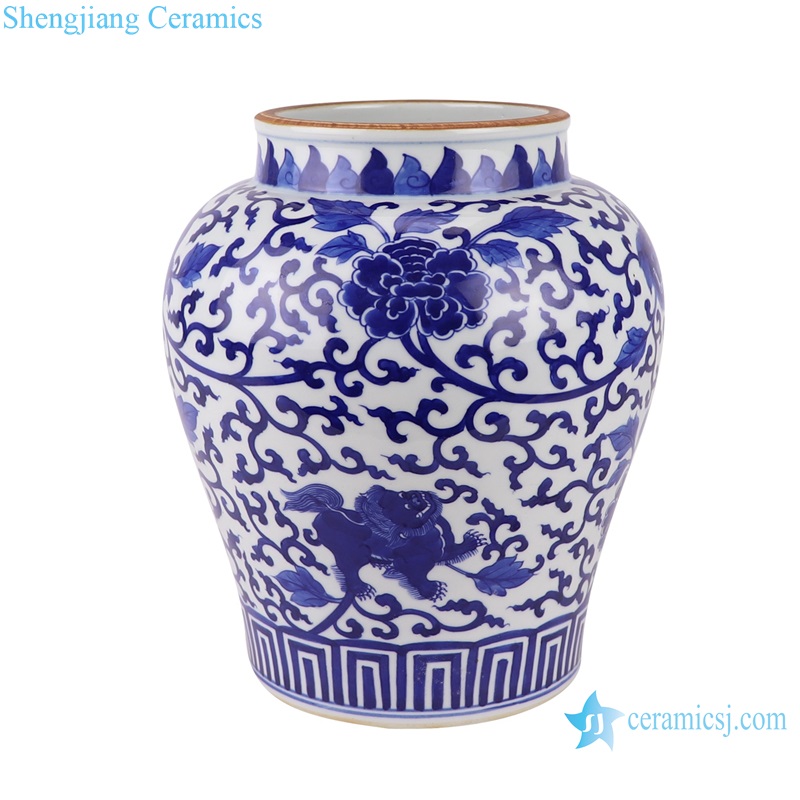 Porcelain Twisted flower design Ceramic Storage Pot Vase