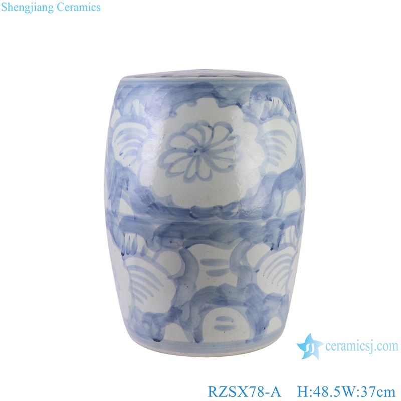 RZSX78-A Blue and White Sunflower Pattern Home Garden Ceramic stool Cooling pier