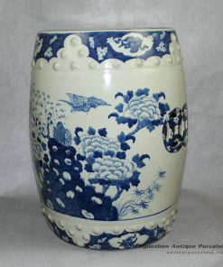 Blue and White paint flower bird Chinese garden stools