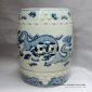 RYLU12_Chinese antique furniture Blue and White Painted dragon Ceramic Stool
