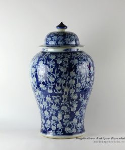 RYLU19_Wholesale hand painted white and blue floral fruit vintage Porcelain Ginger Jars