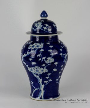 RYLU35_ Hand painted Plum blossom Blue White Ceramic Ginger Jar