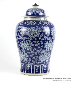 RYLU47-SMALL_Blue and white floral pattern chinese blue and white ginger jar