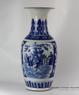RYLU49-b_Ceramic Blue and White Medallion Vases