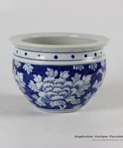 RYLU52_Blue and White Ceramic Flower Pot