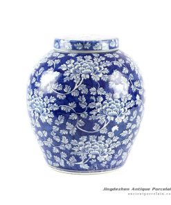RYLU65_Blue and White Floral Lidded Jar