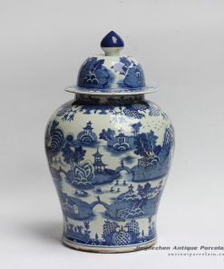 RYLU90_Water town in southern land pattern hand paint chinese jars antique
