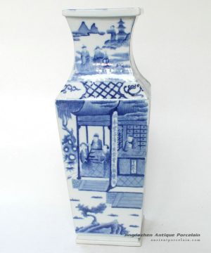 RYQQ15_18inch Qing dynasty reproduction Blue White Ceramic Vase