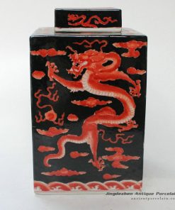 RYQQ22_Hand painted dragon design Qing dynasty reproduction Ceramic Jar