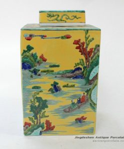 RYQQ24_12inch Chinese landscape design Plain tricolour Ceramic Jar